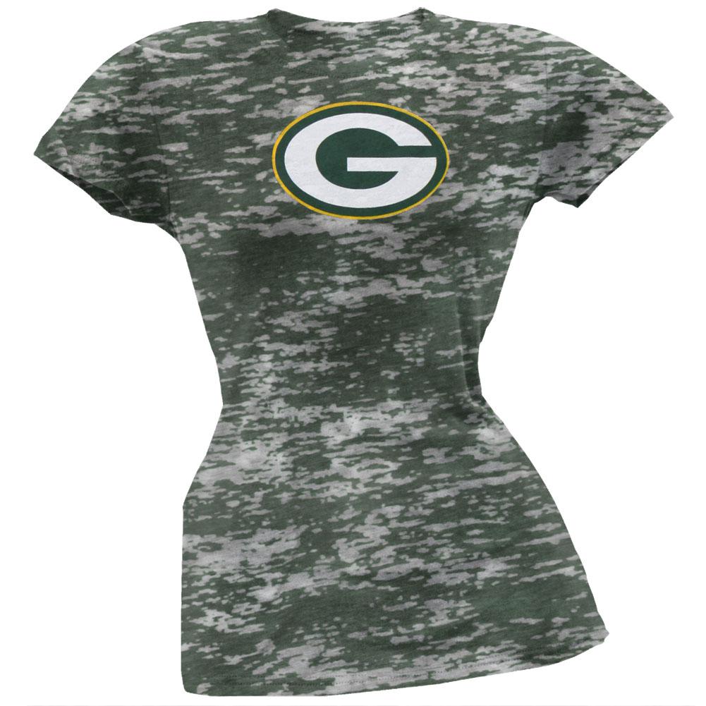 Green Bay Packers - Logo Burnout Tie Dye Juniors T-Shirt Juniors T-Shirts Green Bay Packers LG Green