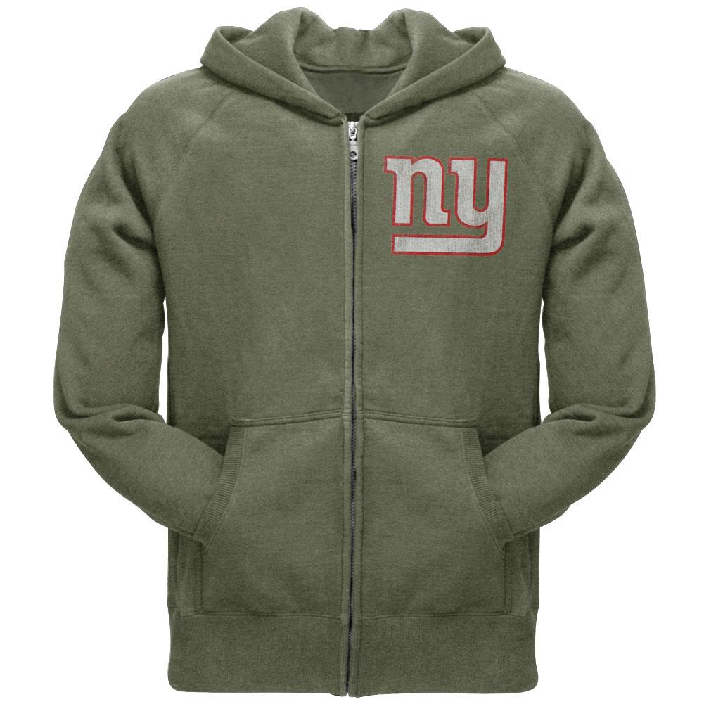 New York Giants - Old School Logo Zip Hoodie Men's Hoodies New York Giants MD Grey