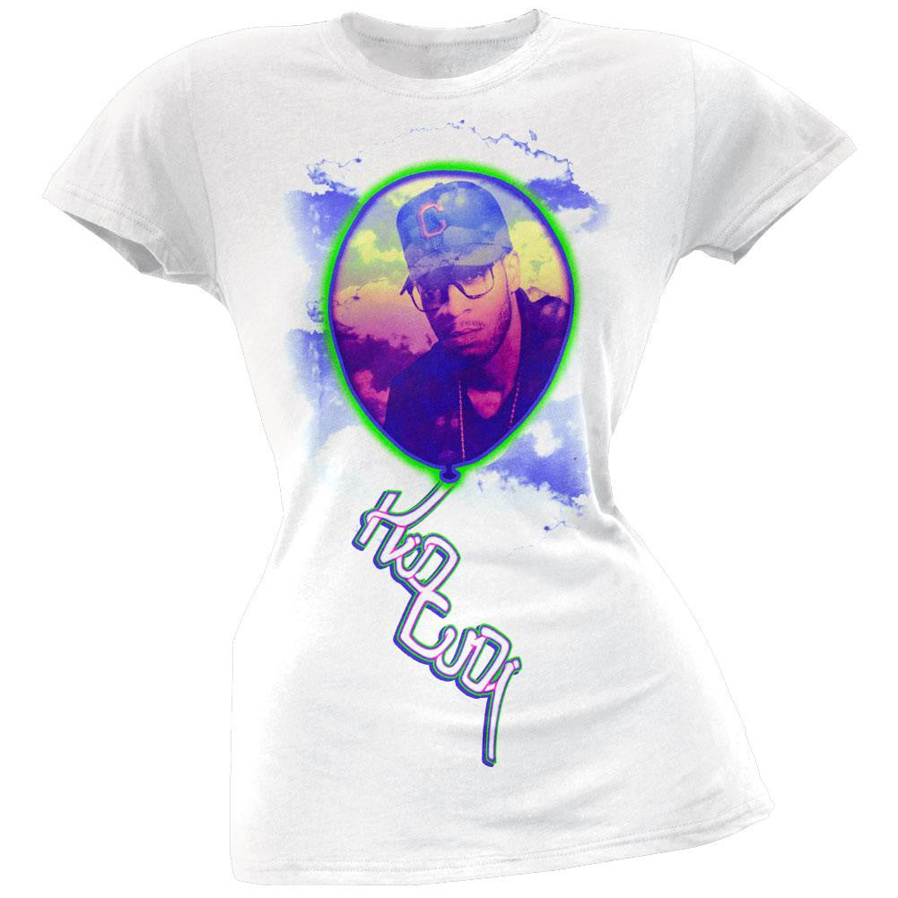 Kid Cudi - Clouds Balloon Juniors T-Shirt Juniors T-Shirts Kid Cudi LG White