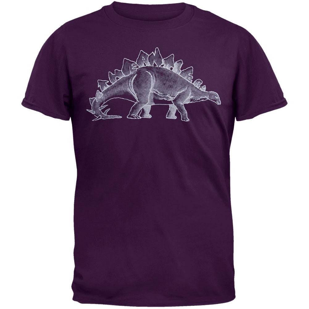 Antlers - Stegosaurus Soft Purple Adult T-Shirt Men's T-Shirts The Antlers SM Purple