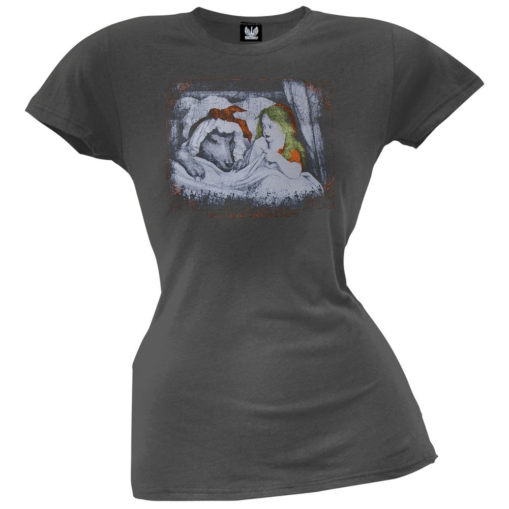 Little Red Riding Hood - What Great Eyes Juniors T-Shirt Juniors T-Shirts Little Red Riding Hood SM Grey