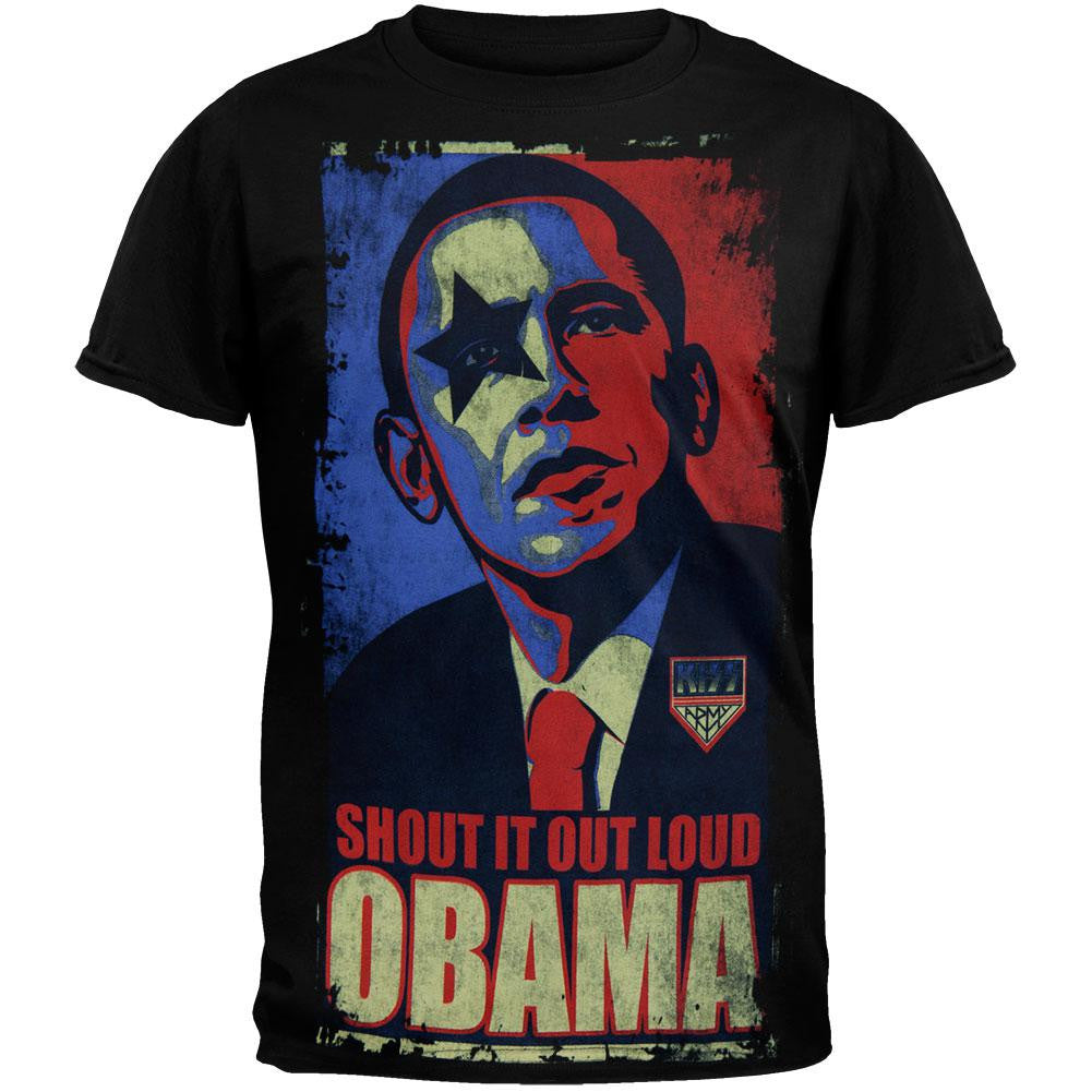 Kiss - Vote Obama T-Shirt Men's T-Shirts Kiss SM Black