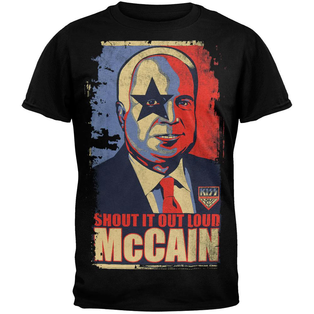 Kiss - Vote Mccain T-Shirt Men's T-Shirts Kiss SM Black