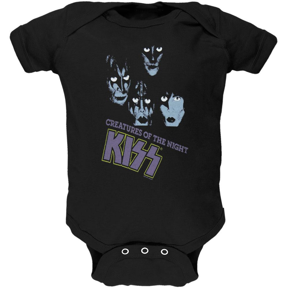 Kiss - Lil Creatures Baby One Piece Baby One Piece Kiss 0-6M Black