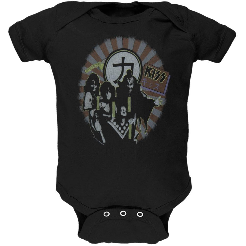 Kiss - Hotter Than Heck Baby One Piece Baby One Piece Kiss 0-6M Black