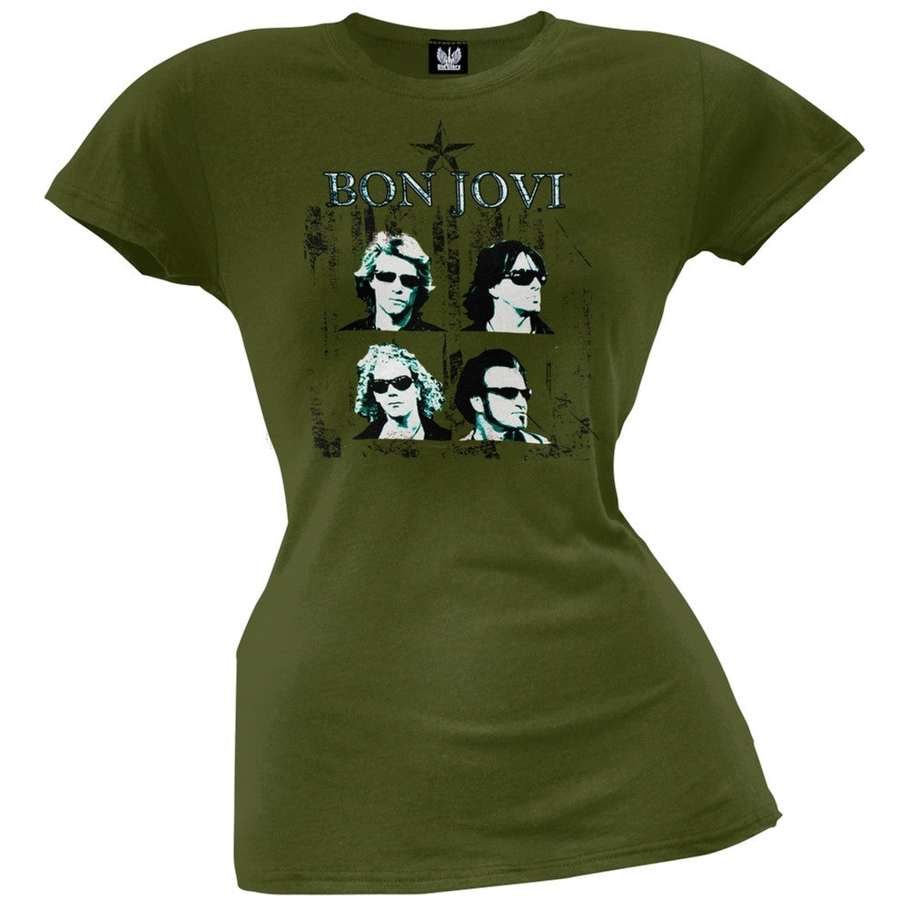 Bon Jovi - Faces Juniors T-Shirt Juniors T-Shirts Bon Jovi