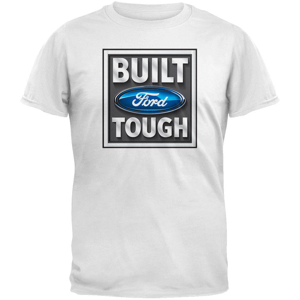 Ford - Built Tough White T-Shirt Men's T-Shirts Ford 2XL White