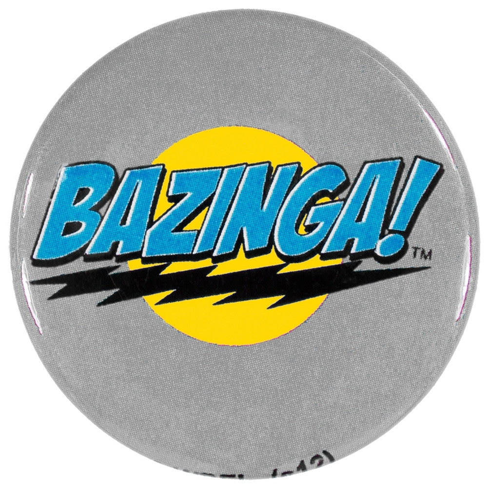 Big Bang Theory - Bazinga Grey Button Buttons Old Glory OS Grey