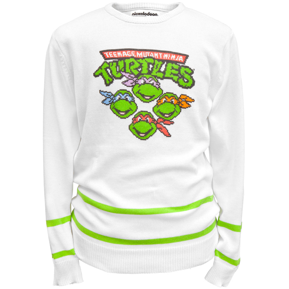 Teenage Mutant Ninja Turtles - Faces Sweater Men's Sweaters Teenage Mutant Ninja Turtles 2XL White