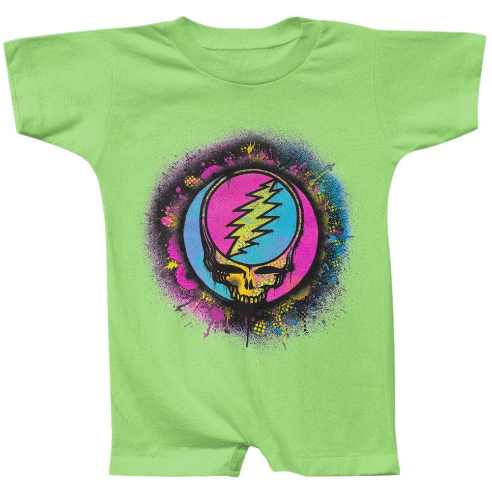 Grateful Dead - Splatter SYF Key Lime Romper Infant Rompers Grateful Dead
