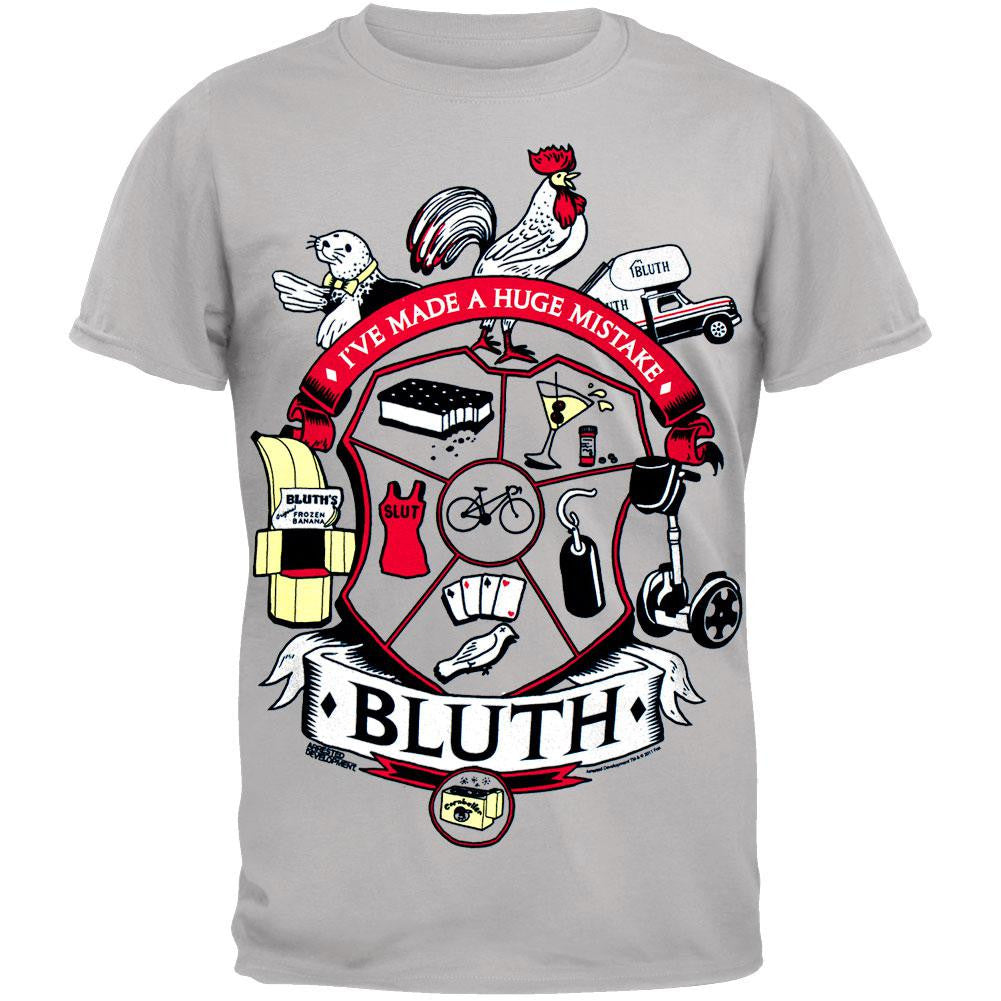 Arrested Development - Bluth Family Crest T-Shirt Men's T-Shirts Arrested Development SM Grey