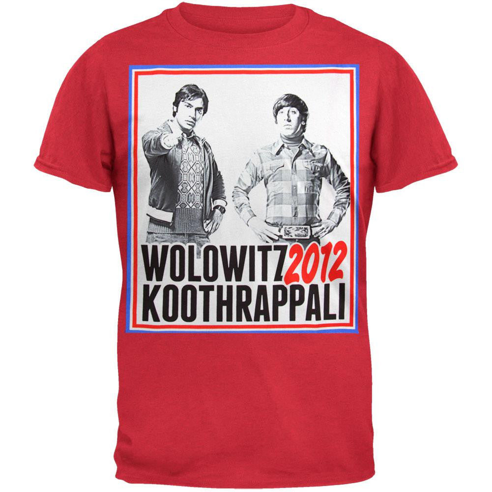 Big Bang Theory - Wolowitz Koothrappali 2012 Soft T-Shirt Men's T-Shirts Big Bang Theory SM Red
