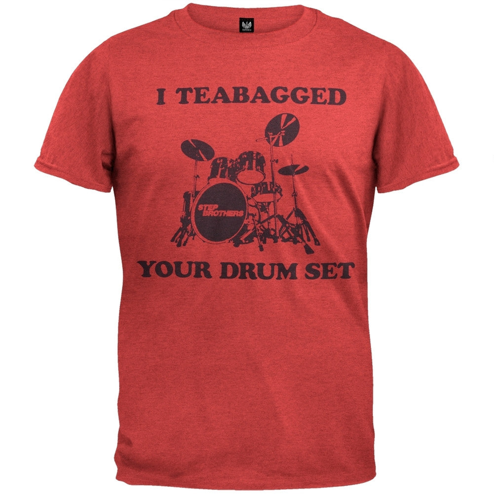 Step Brothers -Teabagged Your Drum Set Soft T-Shirt Men's T-Shirts Step Brothers 2XL Red