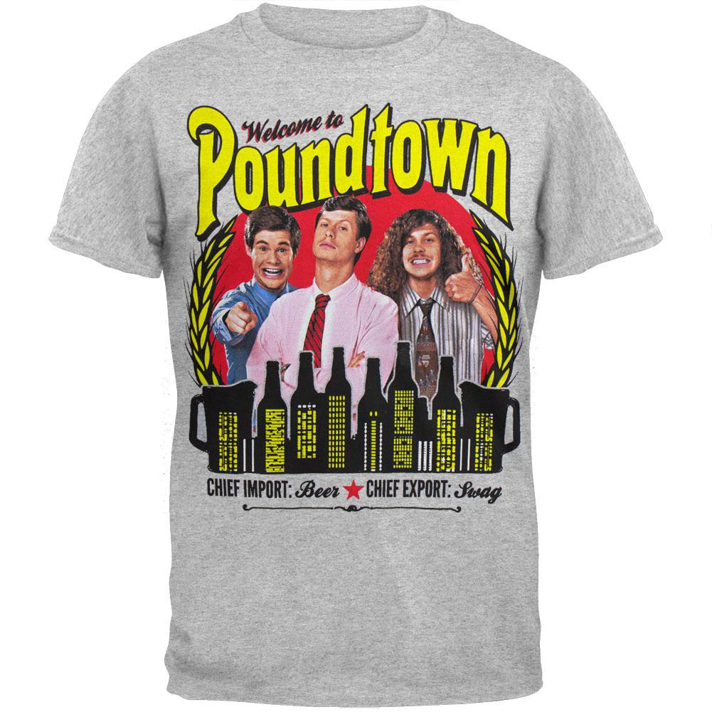 Workaholics - Welcome To Poundtown Soft T-Shirt Men's T-Shirts Workaholics SM Grey
