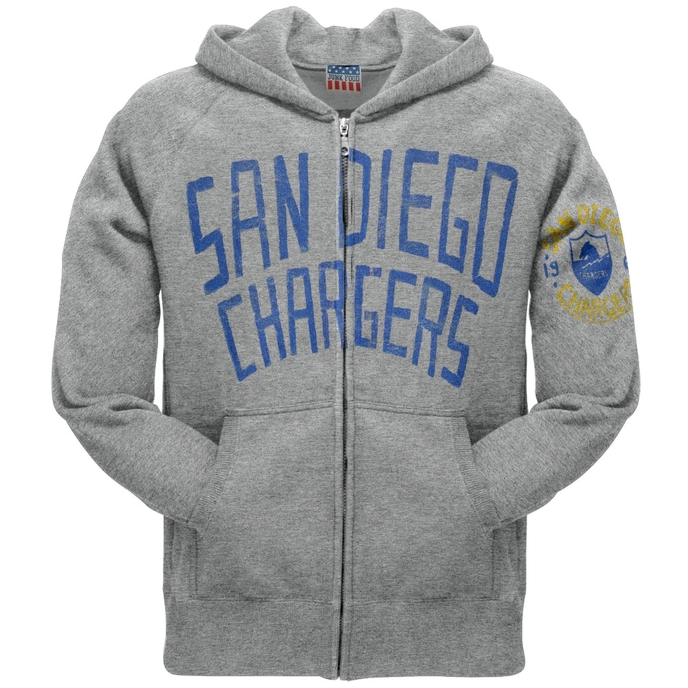San Diego Chargers - Sunday Zip Hoodie Men's Hoodies San Diego Chargers SM Grey