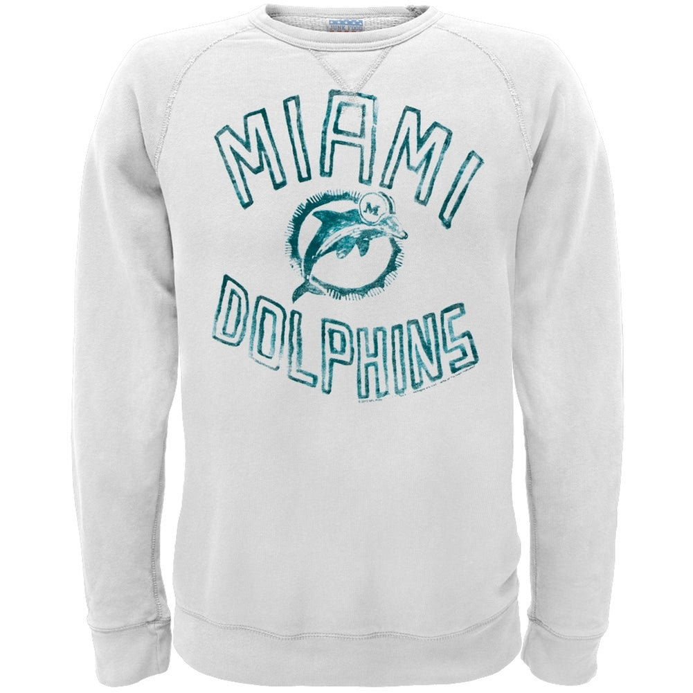 Miami Dolpins - Logo Crew Neck Sweatshirt Men's Sweatshirts Miami Dolphins LG White