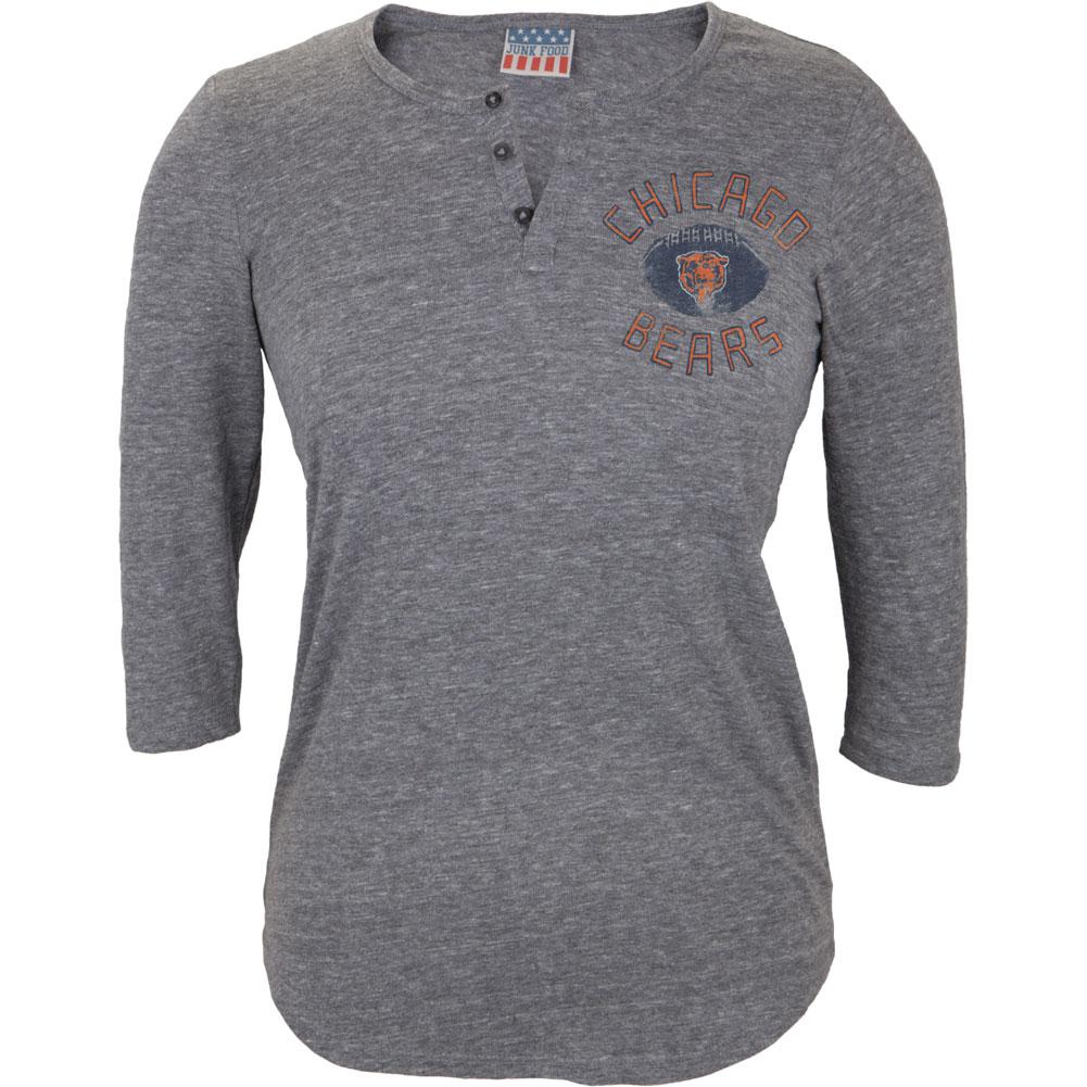 Chicago Bears - Half Time Juniors Henley Juniors Henleys Chicago Bears SM Grey