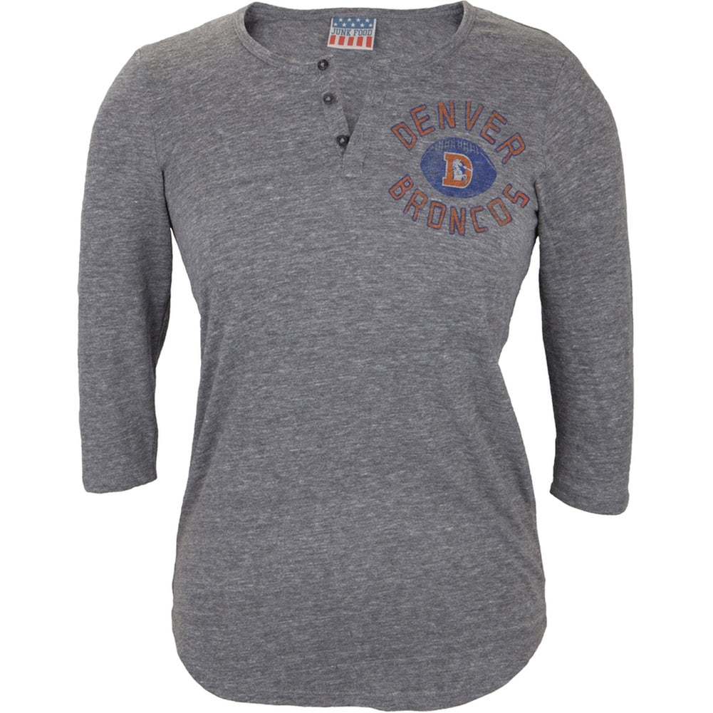 Denver Broncos - Half Time Juniors Henley Juniors Henleys Denver Broncos SM Grey