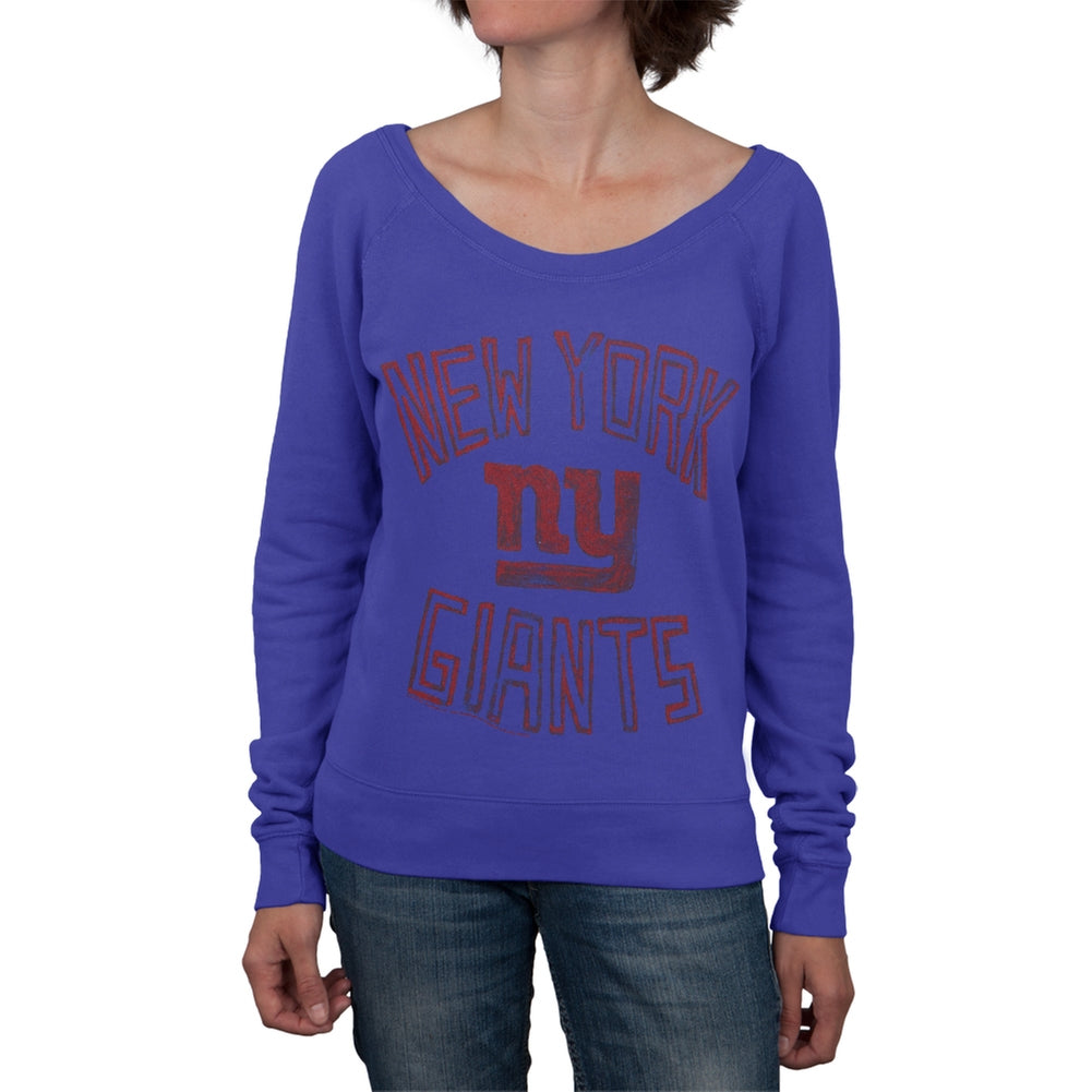 New York Giants - Logo Off Shoulder Juniors Sweatshirt Juniors Sweatshirts New York Giants SM Blue