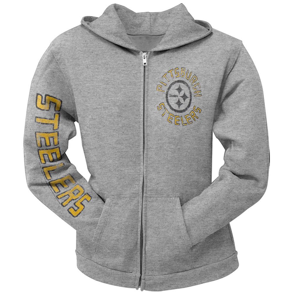 Pittsburgh Steelers - Sunday Juniors Zip Hoodie Juniors Hoodies Pittsburgh Steelers LG Grey