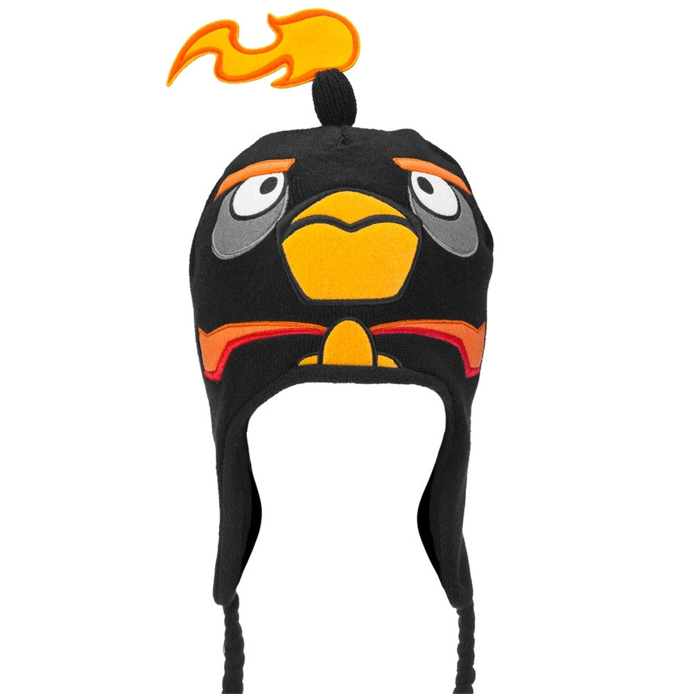Angry Birds - Fire Bomb Bird Big Face Peruvian Knit Hat Peruvian Knit Hats Old Glory OS Black