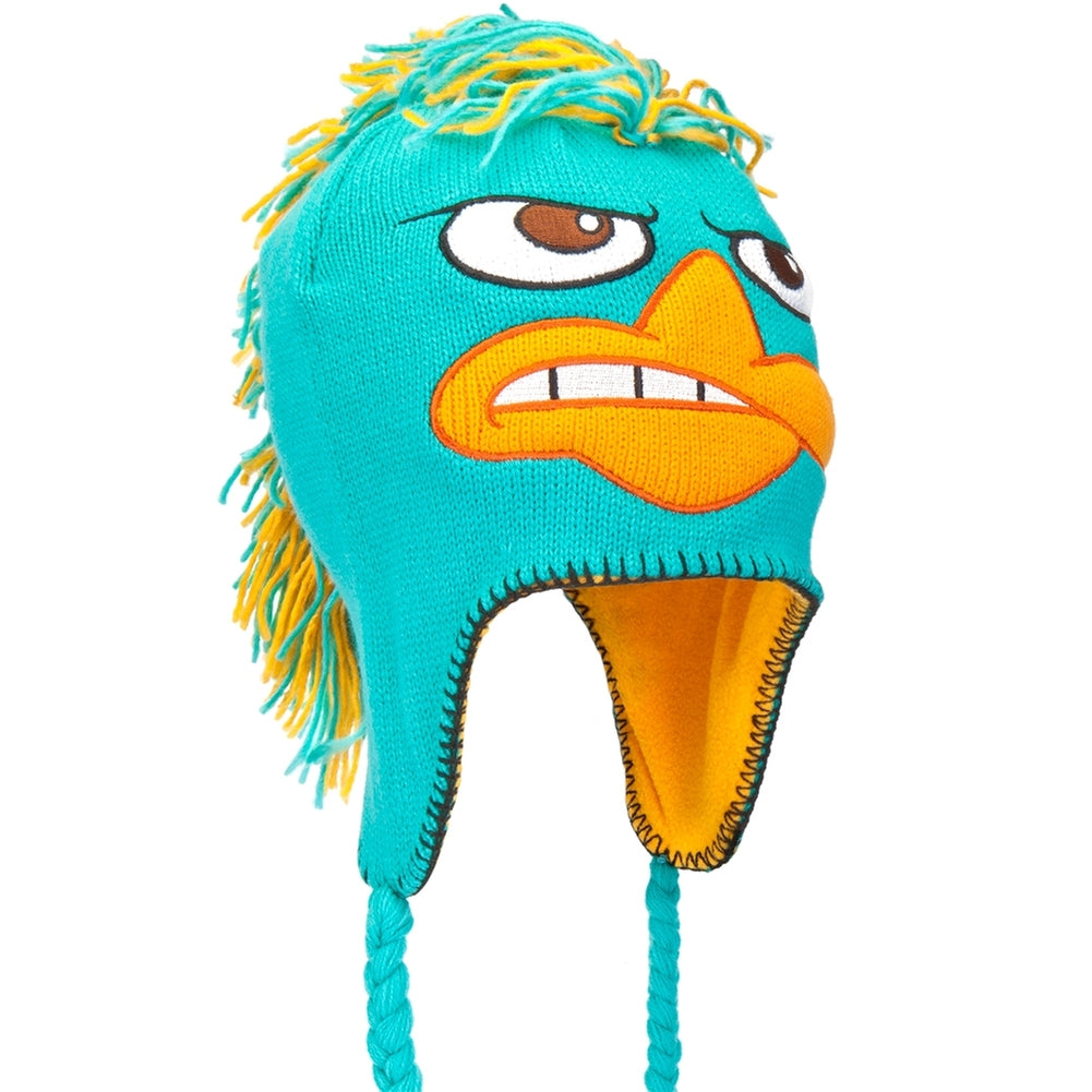 Phineas & Ferb - Perry Mohawk Peruvian Knit Hat Peruvian Knit Hats Old Glory OS Light Blue