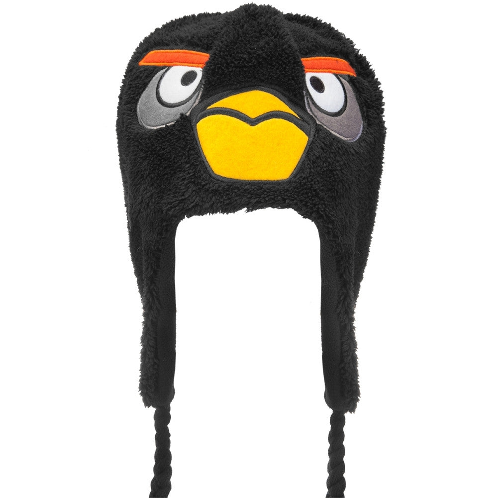 Angry Birds - Black Bird Big Face Plush Peruvian Hat Peruvian Knit Hats Old Glory One Size Black