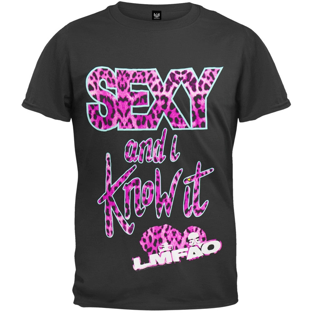 LMFAO - Sexi Purple Fur Soft T-Shirt Men's T-Shirts LMFAO XS Black