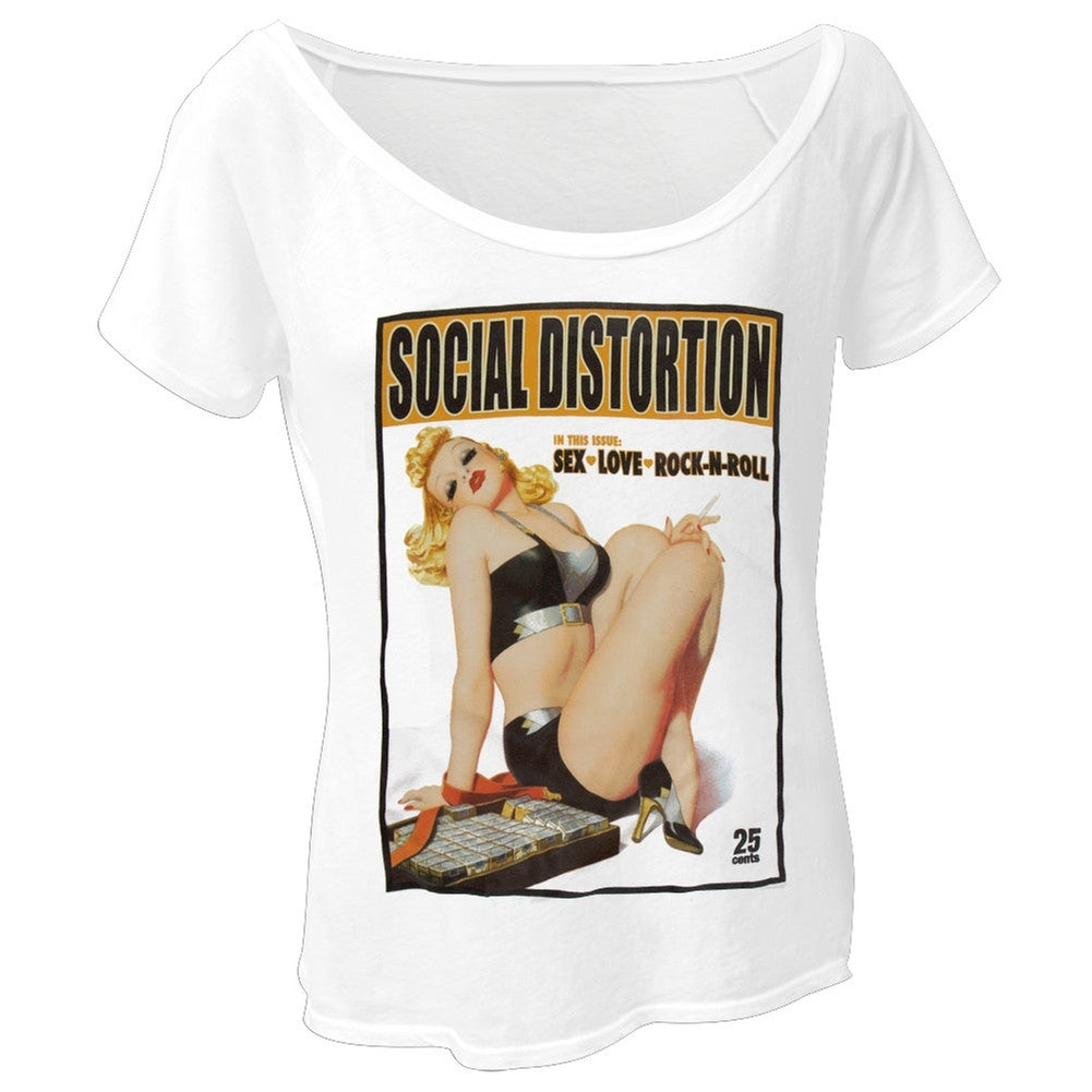 Social Distortion - Pin Up Juniors Slouch T-Shirt Juniors T-Shirts Social Distortion