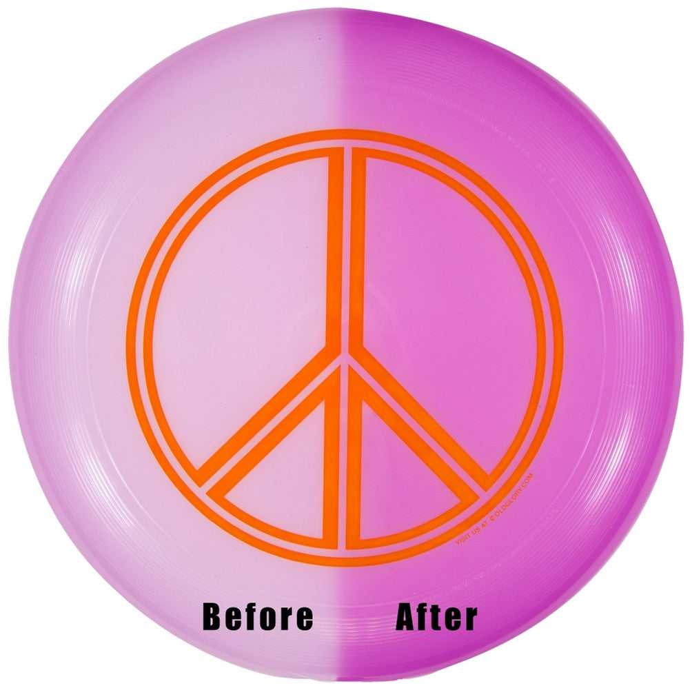 Wham-O - Peace Sign UV Reactive U-Max Frisbee Footbags & Frisbees Old Glory