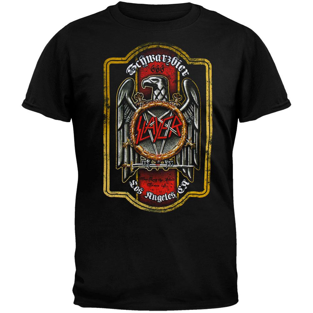 Slayer - Bier Label T-Shirt Men's T-Shirts Slayer SM Black