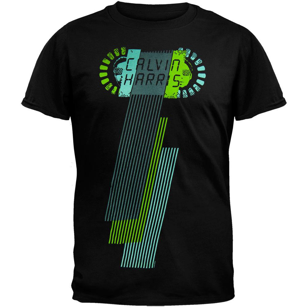 Calvin Harris - Horizontal Lines Soft T-Shirt Men's T-Shirts Calvin Harris LG Black