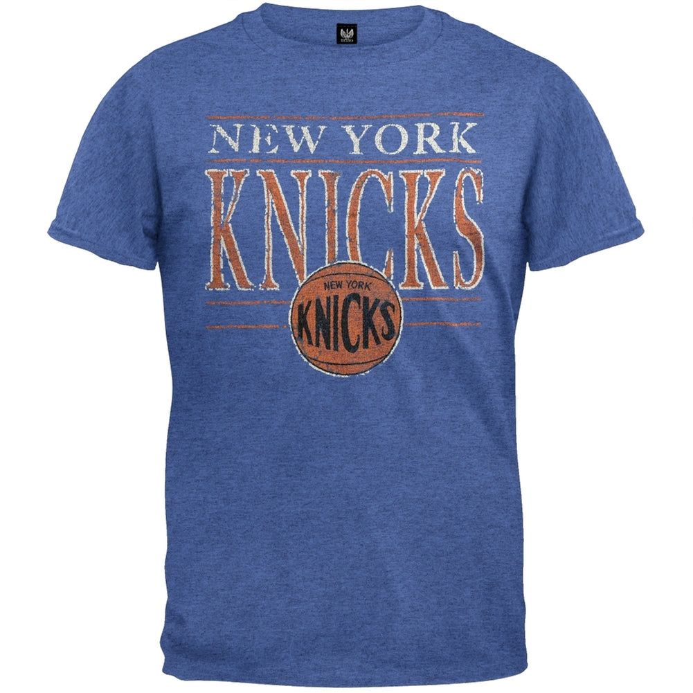 New York Knicks - Crackle Basketball Logo Soft T-Shirt Men's T-Shirts New York Knicks 2XL Blue
