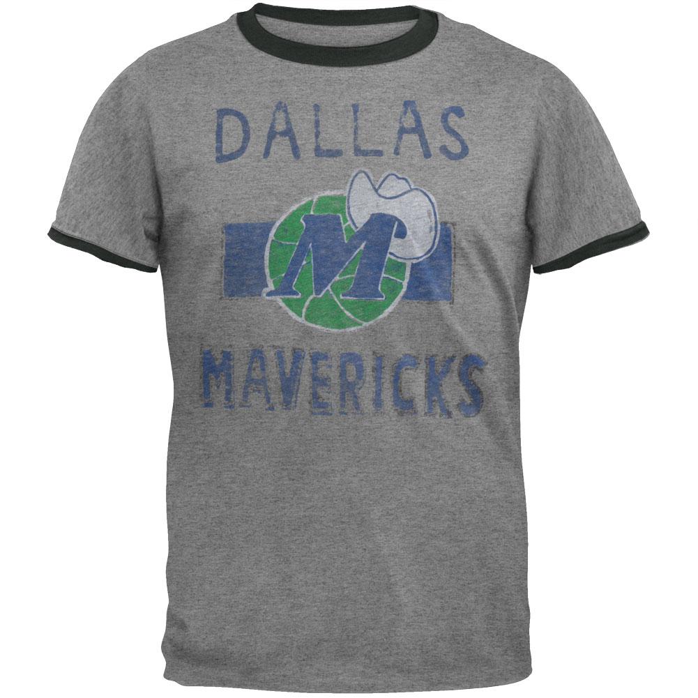 Dallas Mavericks - Classic Logo Soft Ringer T-Shirt Men's T-Shirts Dallas Mavericks 2XL Grey
