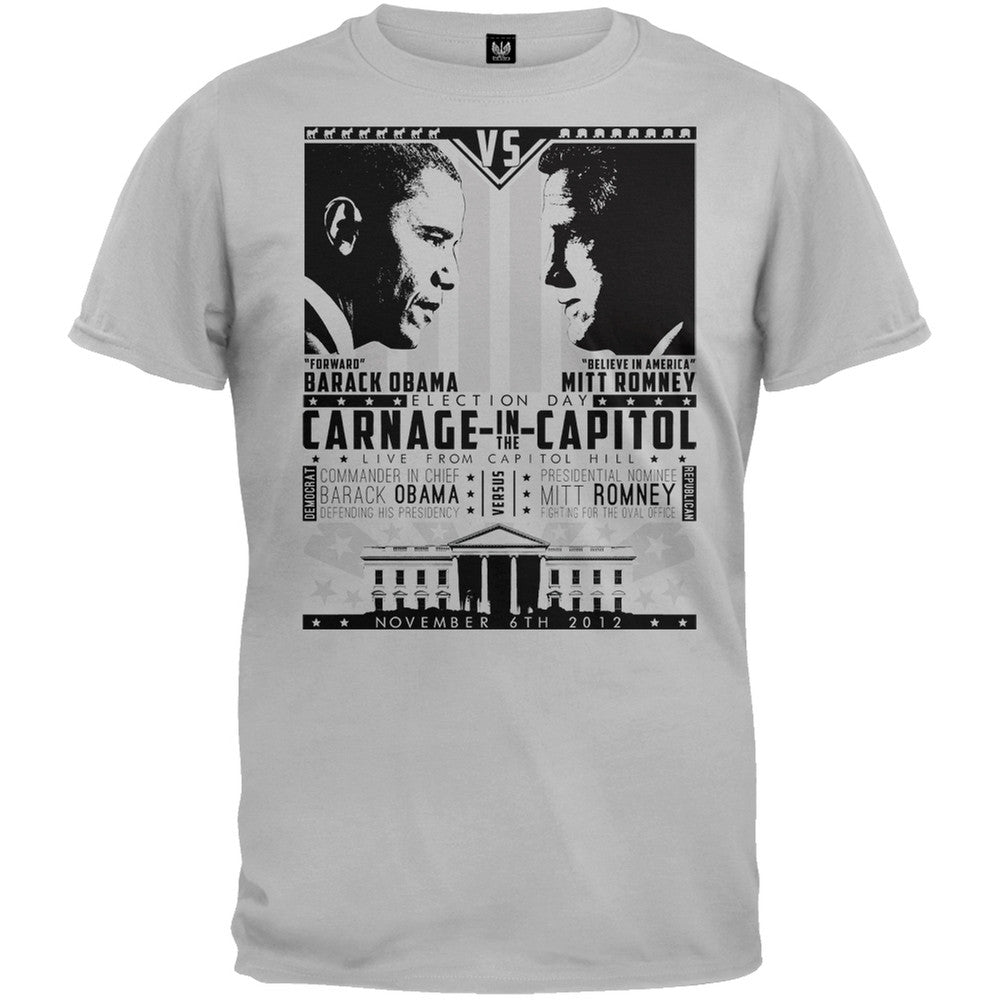 Obama Vs. Romney Poster Military Green T-Shirt Men's T-Shirts Old Glory