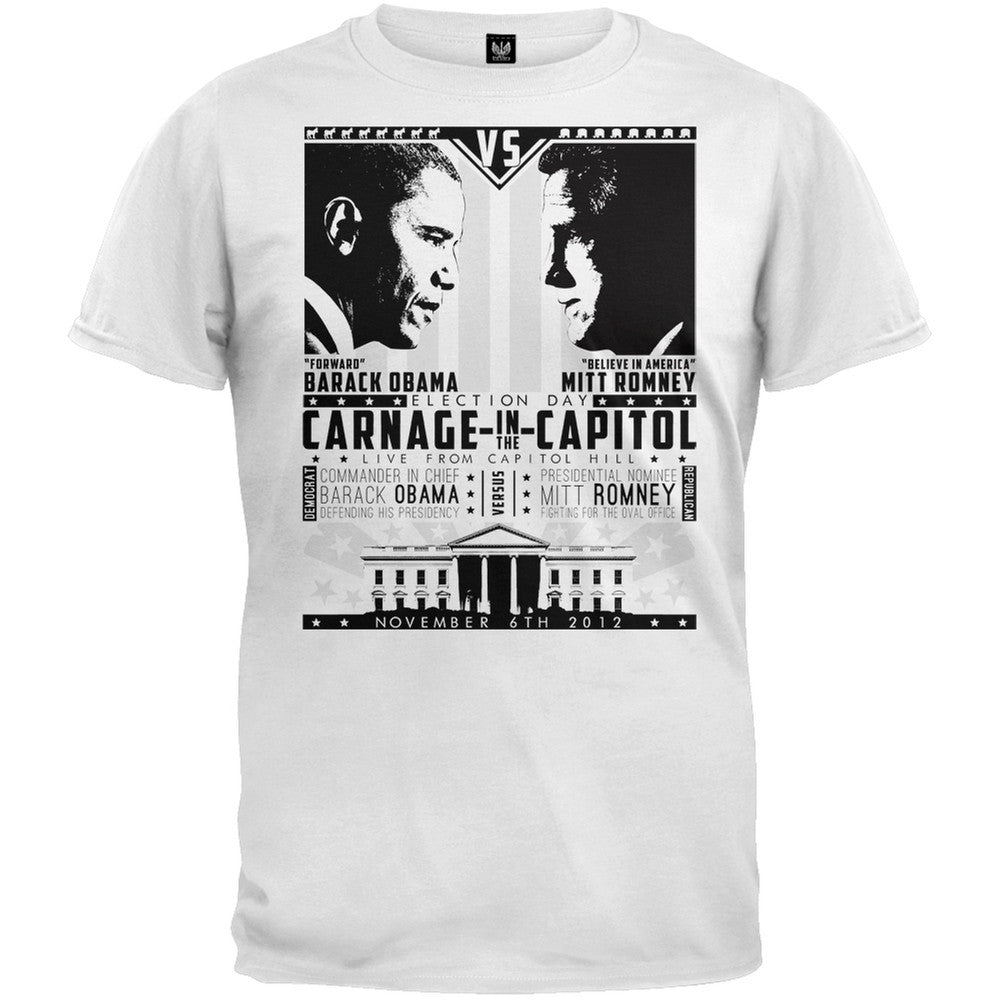 Obama Vs. Romney Poster Military Green T-Shirt Men's T-Shirts Old Glory