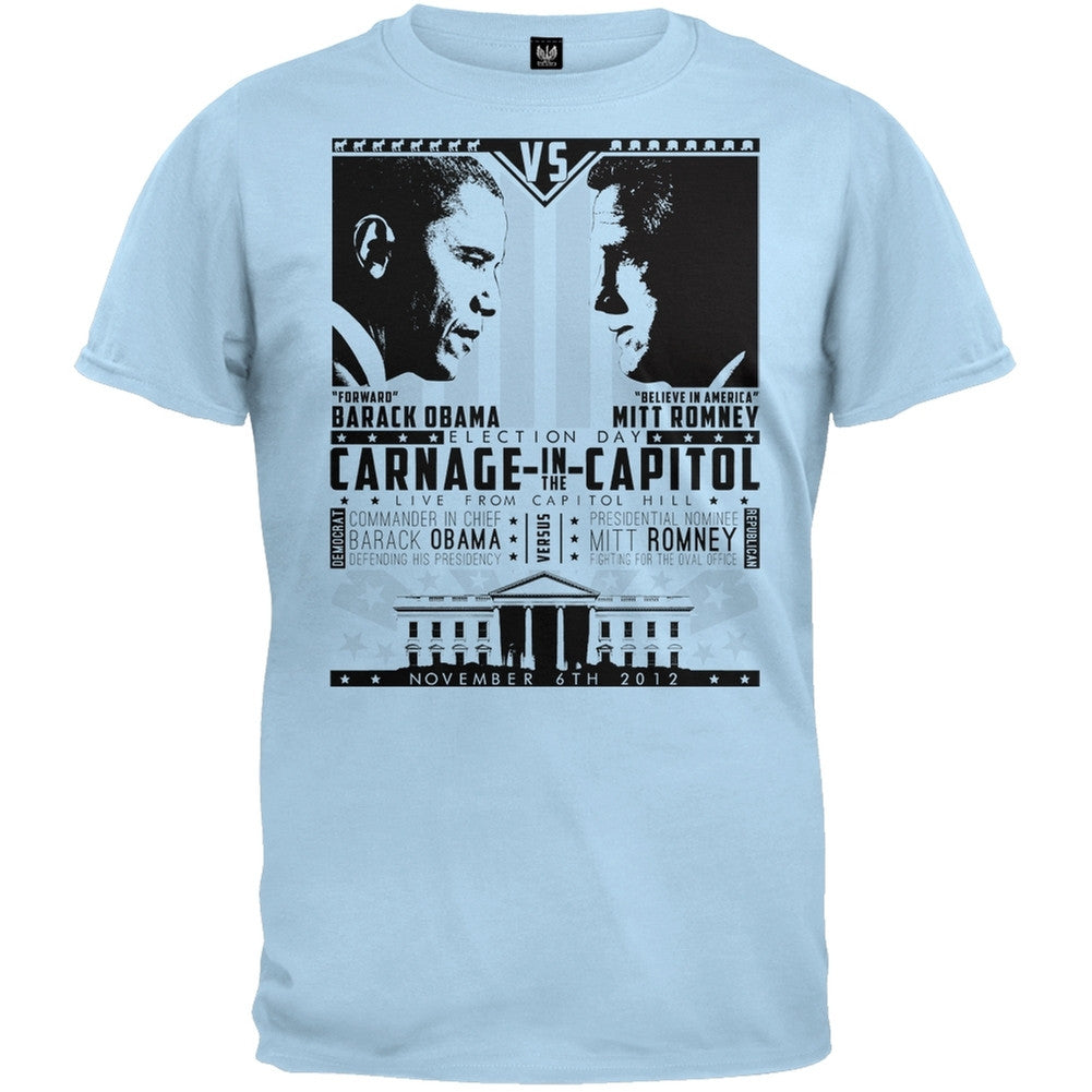 Obama Vs. Romney Poster Military Green T-Shirt Men's T-Shirts Old Glory