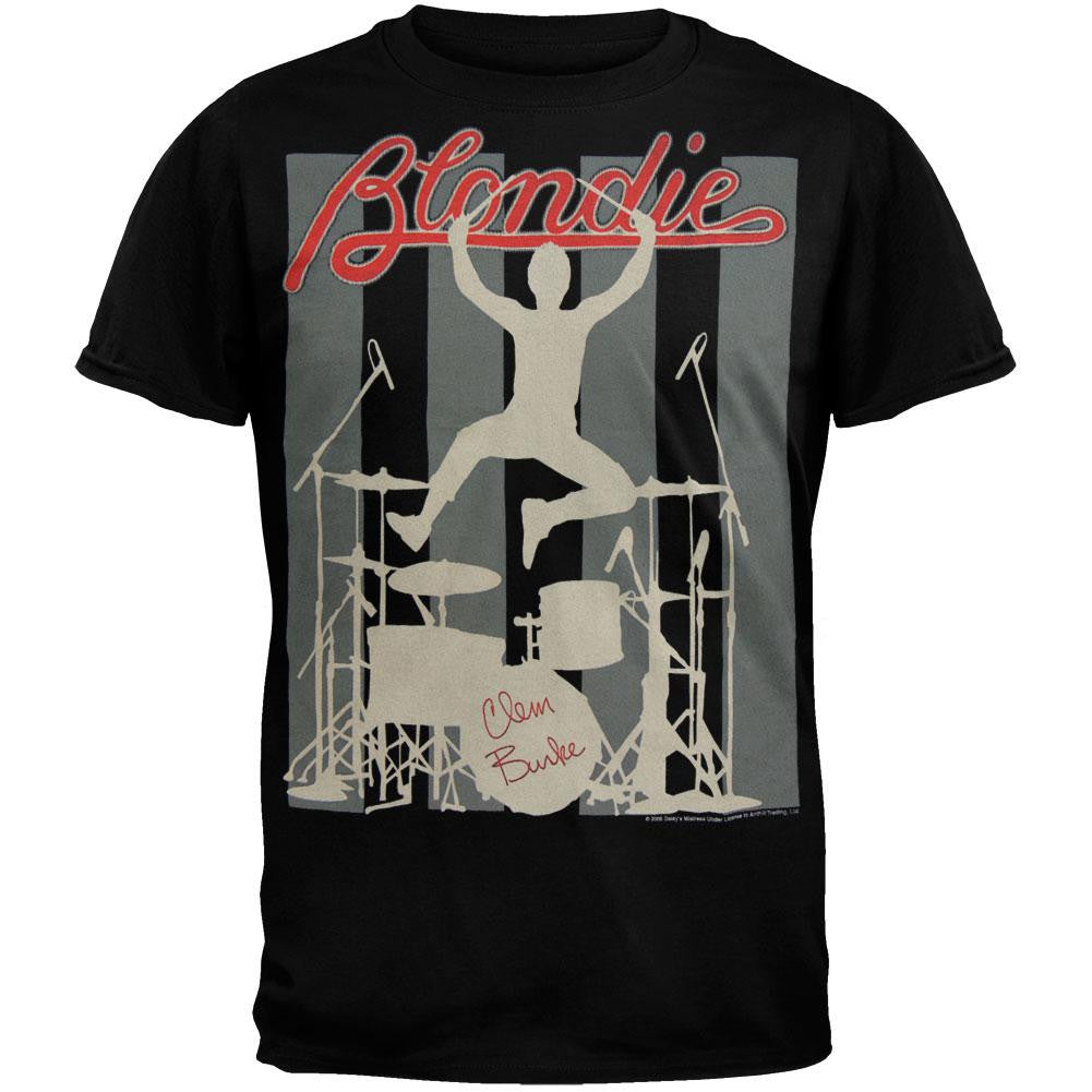 Blondie - Clem Burke Soft T-Shirt Men's T-Shirts Blondie SM Black