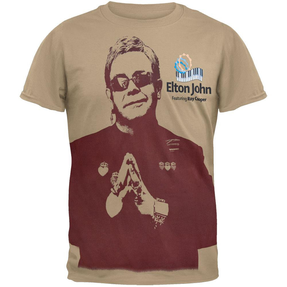 Elton John - With Ray Cooper 2010 Tour T-Shirt Men's T-Shirts Elton John MD Beige