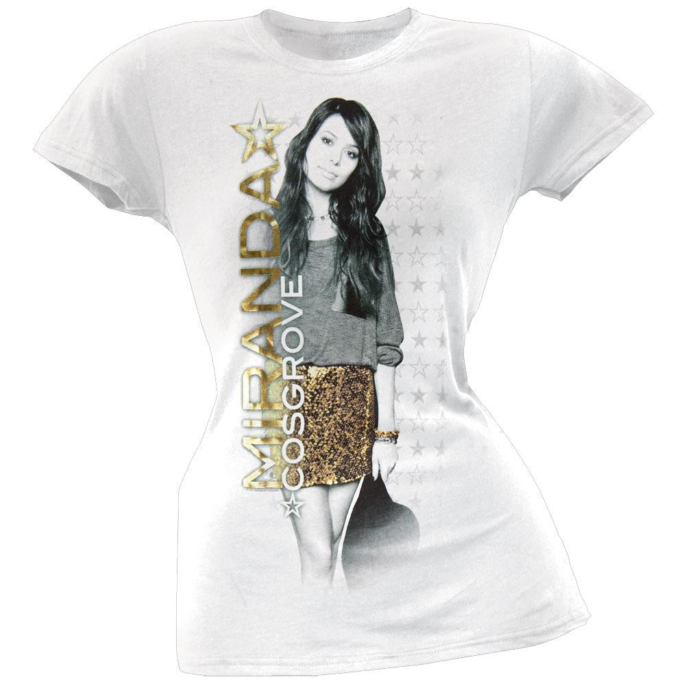 Miranda Cosgrove - Stars Juniors T-Shirt Juniors T-Shirts Miranda Cosgrove LG White