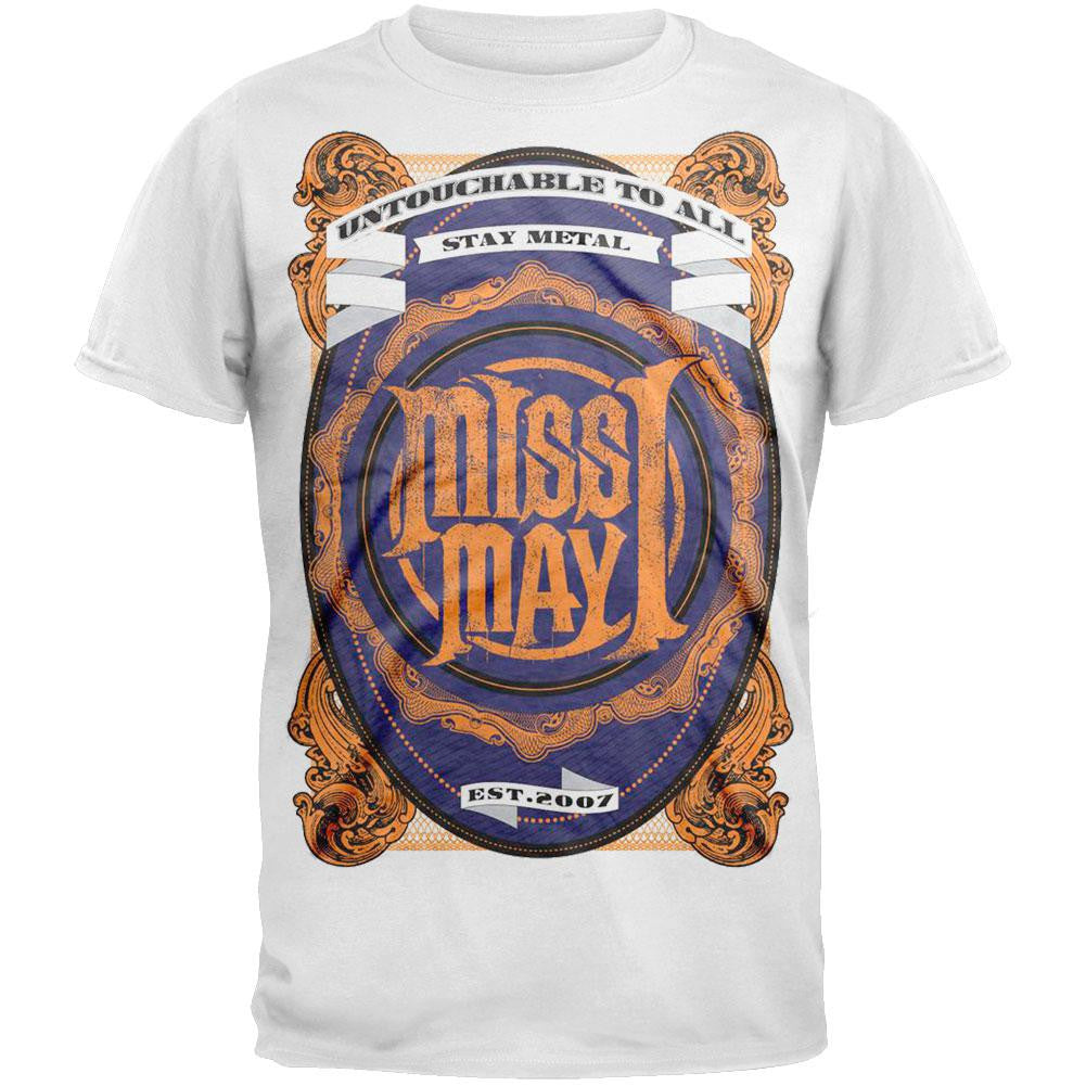 Miss May I - Metal Crest T-Shirt Men's T-Shirts Miss May I 2XL White