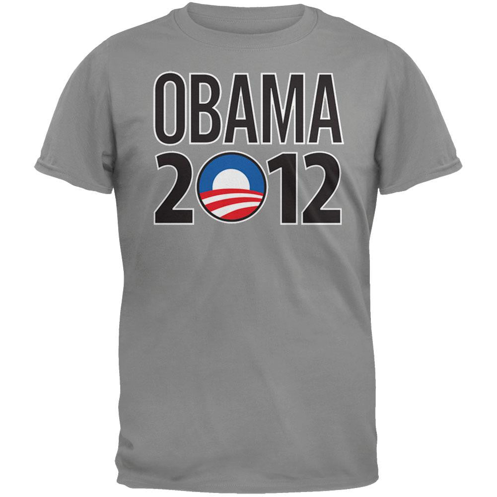 Obama - 2012 Rising Sun Logo Grey T-Shirt Men's T-Shirts Old Glory 2XL Grey