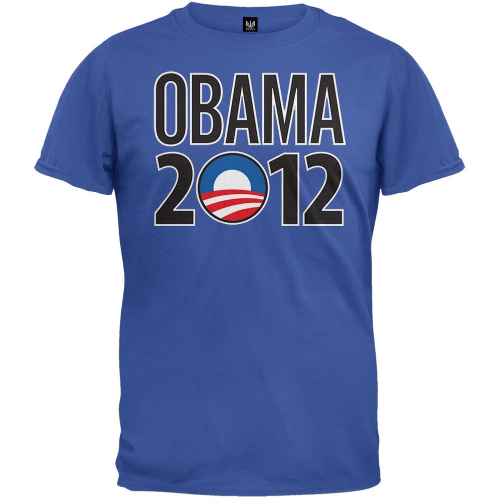 Obama - 2012 Rising Sun Logo Royal T-Shirt Men's T-Shirts Old Glory 2XL Blue
