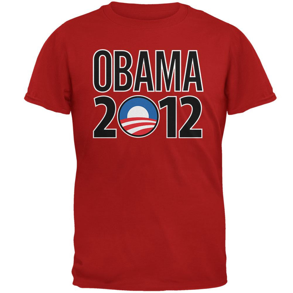 Obama - 2012 Rising Sun Logo Red T-Shirt Men's T-Shirts Old Glory 2XL Red