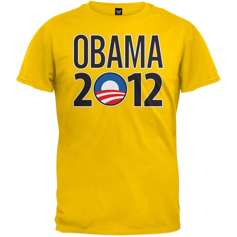 Obama - 2012 Rising Sun Logo Yellow T-Shirt Men's T-Shirts Old Glory 2XL Yellow