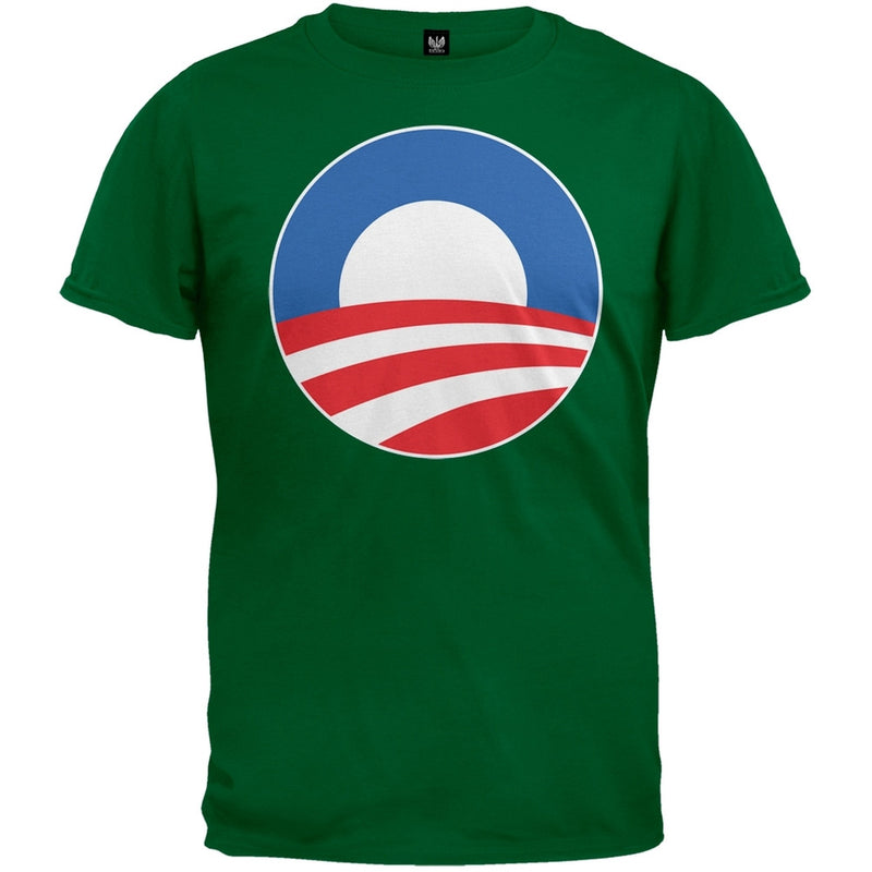 Obama - Large Rising Sun Logo Grey T-Shirt Men's T-Shirts Old Glory