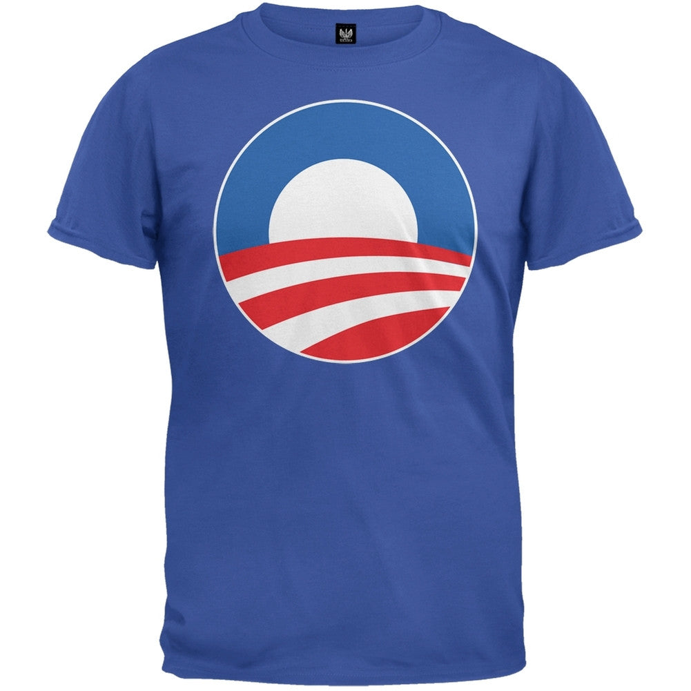 Obama - Large Rising Sun Logo Royal T-Shirt Men's T-Shirts Old Glory 2XL Blue