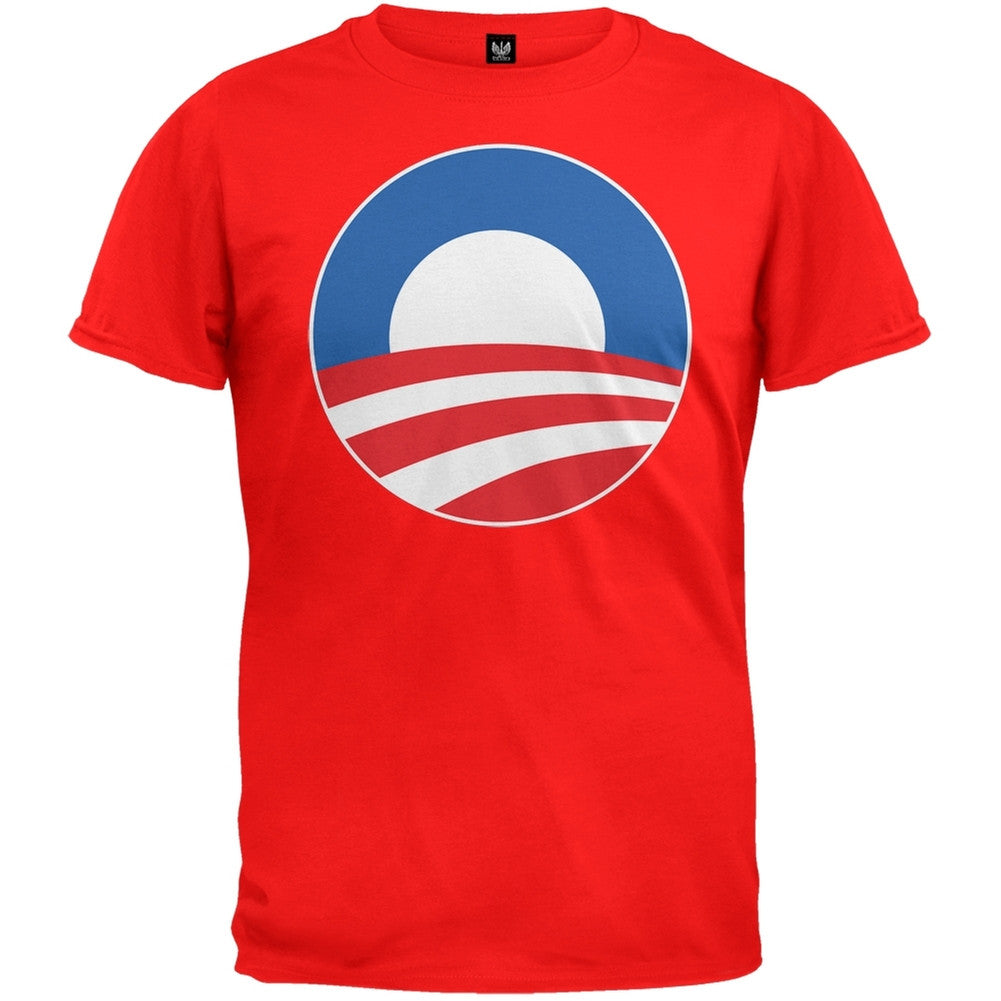 Obama - Large Rising Sun Logo Red T-Shirt Men's T-Shirts Old Glory 2XL Red