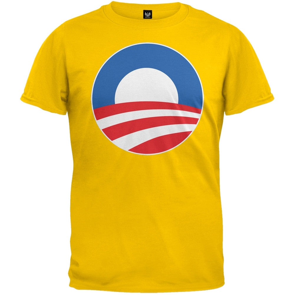 Obama - Large Rising Sun Logo Yellow T-Shirt Men's T-Shirts Old Glory 2XL Yellow