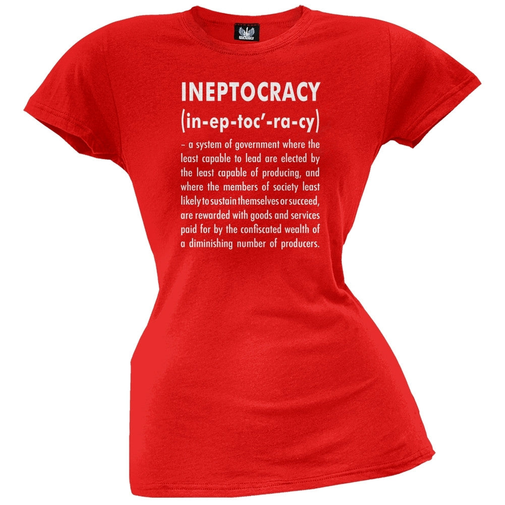 Ineptocracy Definition Juniors T-Shirt Juniors T-Shirts Old Glory